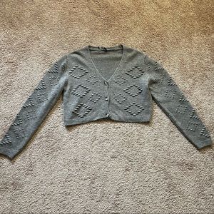 Brown cropped cardigan